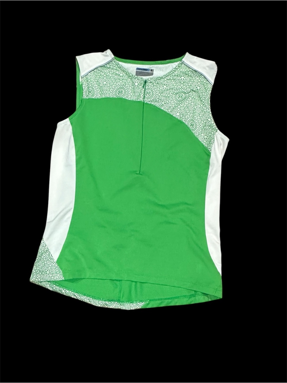 Novara cycling Green and White Sleeveless Athletic Tank